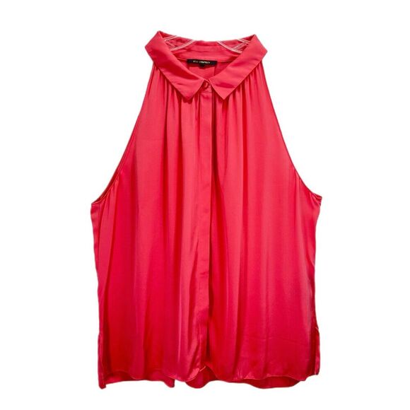 Kobi Halperin Kristin Silk Blouse Size XXL Flamingo Pink Sleeveless Stretch Luxe - Picture 1 of 12